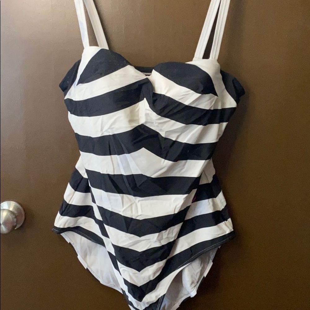 Striped Barbie one piece swimsuit